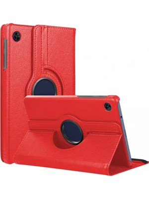Bezos Galaxy Tab A11 360 Tablet Deri Kılıf - Kırmızı