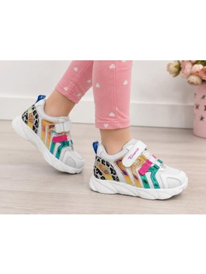 papucumun dünyası Kız Çocuk Hakiki Deri Çok Renkli Şık Sneaker