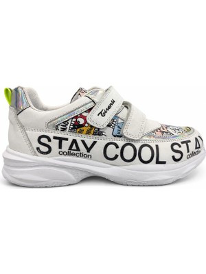 papucumun dünyası Kız Çocuk Hakiki Deri Çok Renkli Şık Sneaker