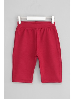 DobaKids Cosy Series Çelik Interlok Kız Çocuk Kısa Tayt Şort Etek Altı Kısa Tayt Kırmızı