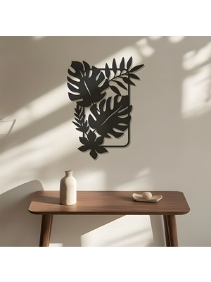 Lazeron Modern Yaprak Desenli Dekoratif Duvar Tablosu 5 mm Mdf