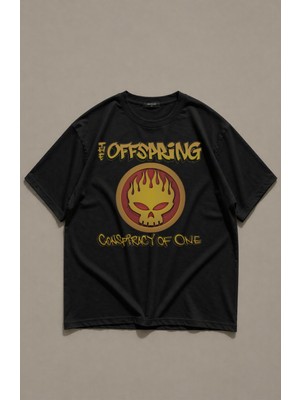 Fuddy Moda Unisex The Offspring Conspiracy Of One Baskılı Tişört, Oversize Rock Band Temalı Tshirt