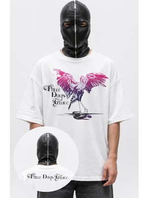 Fuddy Moda Unisex Oversize Three Days Grace Ense Baskılı Rock Band Temalı Tişört