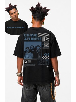 Fuddy Moda Unisex Chase Atlantic Void Sırt Baskılı Tişört, Oversize Rock Band Temalı Tshirt