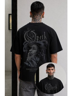 Fuddy Moda Unisex Opeth Sydney Opera House Sırt Baskılı Tişört, Oversize Rock Band Temalı Tshirt
