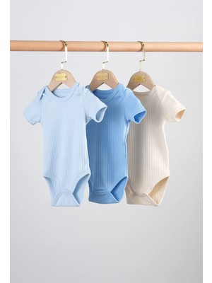 Bondberro 3'lü Set %100 Pamuk Kaşkorse Bebek Ve Çocuk Zarf Yaka Zıbın & Body