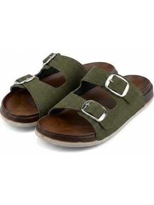 Meril Shoes Kadın Çift Tokalı Süet Günlük Comfort Terlik
