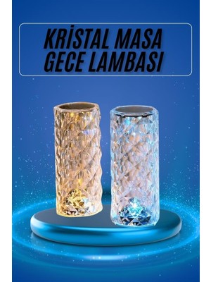 Zero Land Flzdgnkr Yeni Nesil Modern Kristal Masa ve Gece Lambası Dokunmatik Renk Değiştirebilen