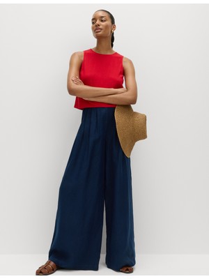Marks & Spencer Saf Keten Bol Paça Pantolon