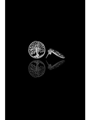 Roxx Jewellery 925 Ayar Gümüş Hayat Ağacı Minimalist Tasarım Kadın Küpe