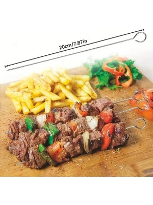 Genel Tedarik 10'lu Paslanmaz Çelik Şiş Seti (20 Cm) - Airfryer & Mangal