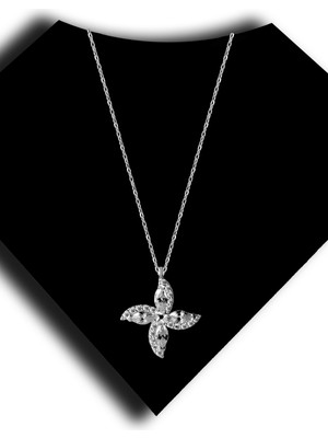 Roxx Jewellery 925 Ayar Gümüş Taşlı Minimal Model Kadın Kolye