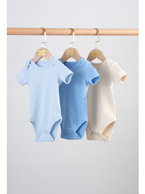 Bondberro 3'lü Set %100 Pamuk Kaşkorse Bebek ve Çocuk Zarf Yaka Zıbın & Body