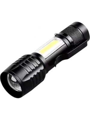 Marsilyan™- Wison WS-5454 Taktik El Feneri USB Şarj Edilebilir Kamp Feneri Cob Zumlanabilir Mini Taşınabilir El Feneri