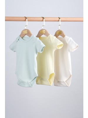 Bondberro 3'lü Set %100 Pamuk Bebek ve Çocuk Zarf Yaka Zıbın & Body