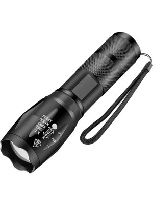 Marsilyan™- Gold Orion KM-108 T6 LED Şarjlı El Feneri 5 Modlu 200 Metre Işık Mesafesi