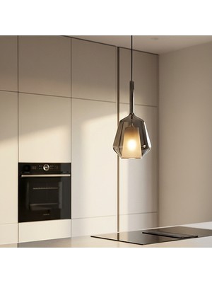 Ottiotte Noxrod Modern Füme Camlı Çift Cidarlı Tekli Sarkıt Avize
