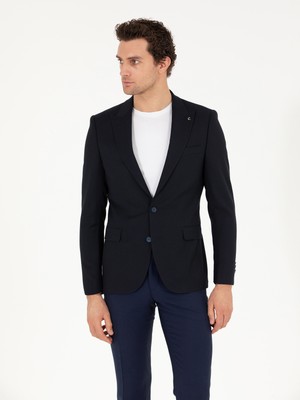 Cacharel Erkek Lacivert Slim Fit Yün Karışımlı Ceket 50264771-VR033