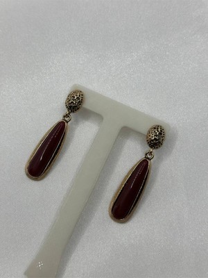 Marka Model Vintage Bordo Küpe Kahverengi