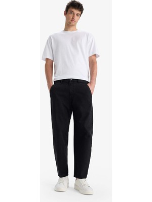 DeFacto %100 Pamuk Relaxed Slouchy Fit Geniş Paça Jean Yıkamalı Pantolon E3470AX25AU