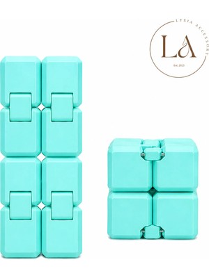 Hareketli Stres Küpü Infinity Cube – Katlanabilir Anti Stres Oyuncak | 3D Baskı Sonsuz Küp | Turkuaz