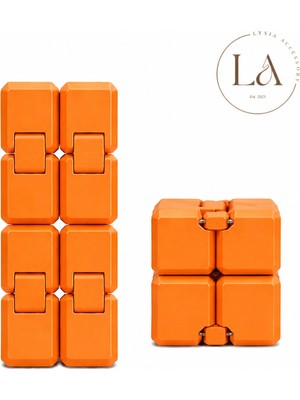 Hareketli Stres Küpü Infinity Cube – Katlanabilir Anti Stres Oyuncak | 3D Baskı Sonsuz Küp | Turuncu