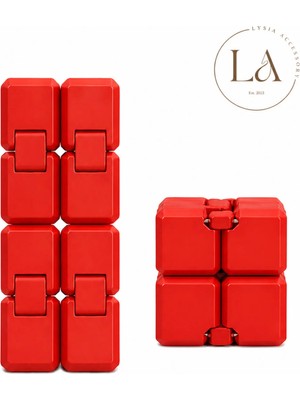 Hareketli Stres Küpü Infinity Cube – Katlanabilir Anti Stres Oyuncak | 3D Baskı Sonsuz Küp | Kırmızı