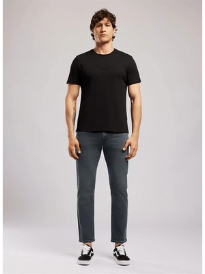 Lee Cooper MATTIAS Erkek Regular Fit %100 Pamuk Baskılı Bisiklet Yaka T-Shirt Siyah