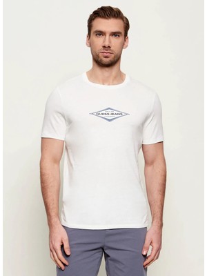 Guess Jeans Beyaz Erkek T-Shirt M6GIB4K8HM0-G046 Beyaz T-Shirt