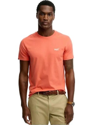 Superdry Turuncu Erkek Logo Baskılı T-Shirt M1011245M-YUG Essentıal Logo Embtee