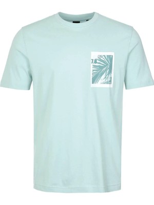 Boss Mavi Erkek Regular Fit Palmiye T-Shirt TE_BOARD_50560372