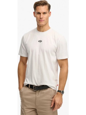 Superdry Beyaz Erkek Logo Baskılı T-Shirt M1012366A-01C Mıcro Logo Tshırt