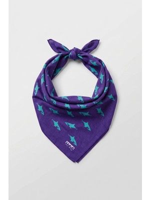 Abluka Online Unisex Köpek Balığı Desenli Bandana Mor
