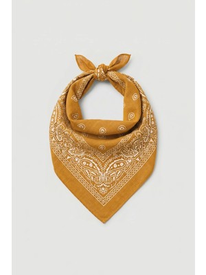 Abluka Online Unisex Etnik Desenli Bandana Sarı