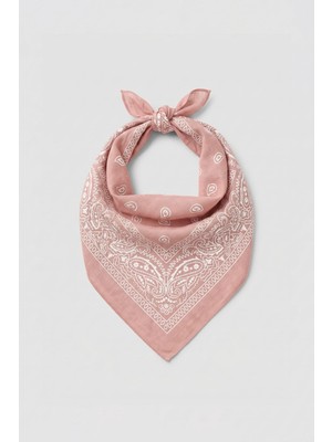 Abluka Online Unisex Etnik Desenli Bandana Açık Pembe