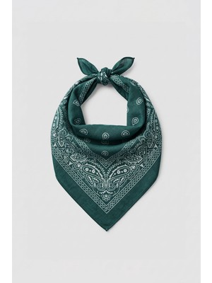 Abluka Online Unisex Etnik Desenli Bandana Yeşil