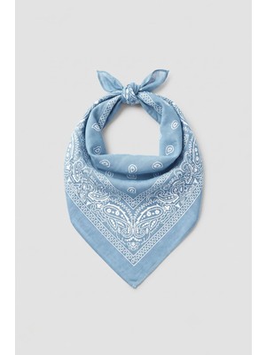 Abluka Online Unisex Etnik Desenli Bandana Açık Mavi