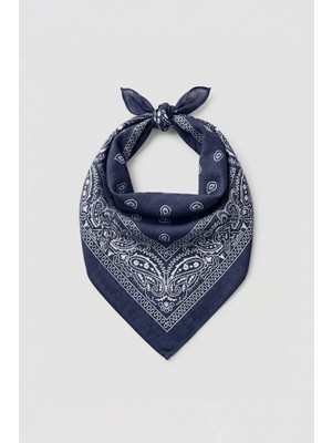 Abluka Online Unisex Etnik Desenli Bandana Lacivert