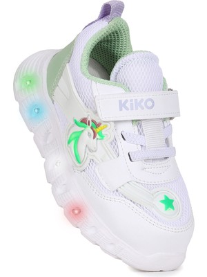Kiko Kids  Puff Cırtlı Işıklı Faylon Taban Kız Çocuk Spor Ayakkabı