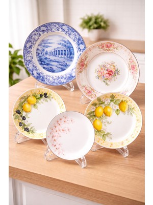 Diseno Plastik Şefaf Geçmeli 3 Boy Tabak Teşhir Standı 10 Lu Paket