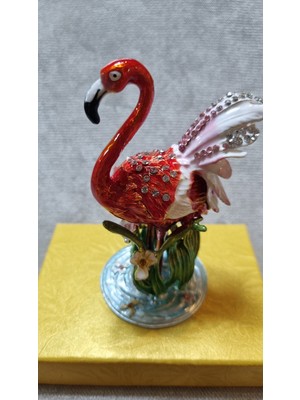 Los Zirkon Taşlı Flamingo Kutu Biblo