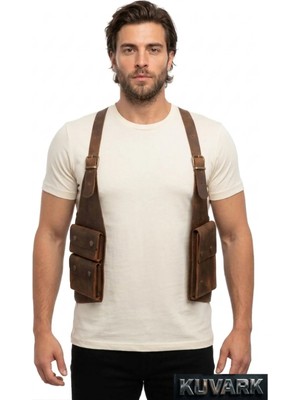 Kuvark Corvex • Hakiki Deri Holster • Erkek Omuz Çantası • El Yapımı • Kahverengi
