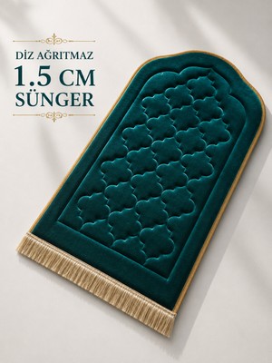 Bripurga Ortopedik Seccade Diz Ağrıtmaz 1.5 cm Sünger Destekli Kadife Namazlık