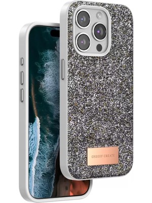 Esranın Dünyası Onegif Apple Iphone 14 Pro Bright Simli Kapak - Gümüş
