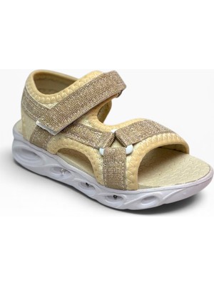 Arzen Bebe 229-26 Simli Işıklı Cırtlı Anatomik Kız Çocuk Sandalet 26-30