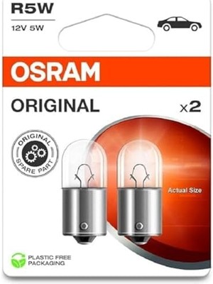 Osram R5W 12V 5W Orijinal Oto Ampul 2 Adet Park Plaka Iç Aydınlatma