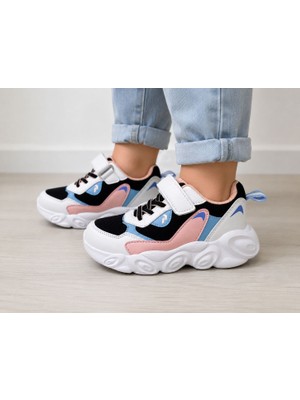 papucumun dünyası Kız Çocuk Kalın Taban Cırtlı Çok Renkli Sneaker