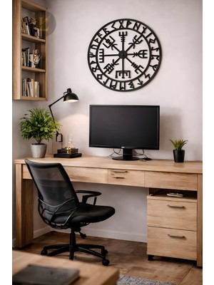 Lazeron Viking Pusulası (Vegvisir) Duvar Dekoru – 32 cm