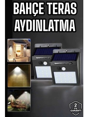 Aslanoğlu Store Mey Ithalat® Solar Lamba Giriş, Bahçe Yol Avlu Hareket Sensörlü LED Parlak Gece Su Geçirmez