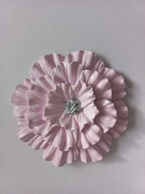 ZE Dekorasyon Solgun PEMBE16X16CM Duvar Dekoru Gümüş Detaylı